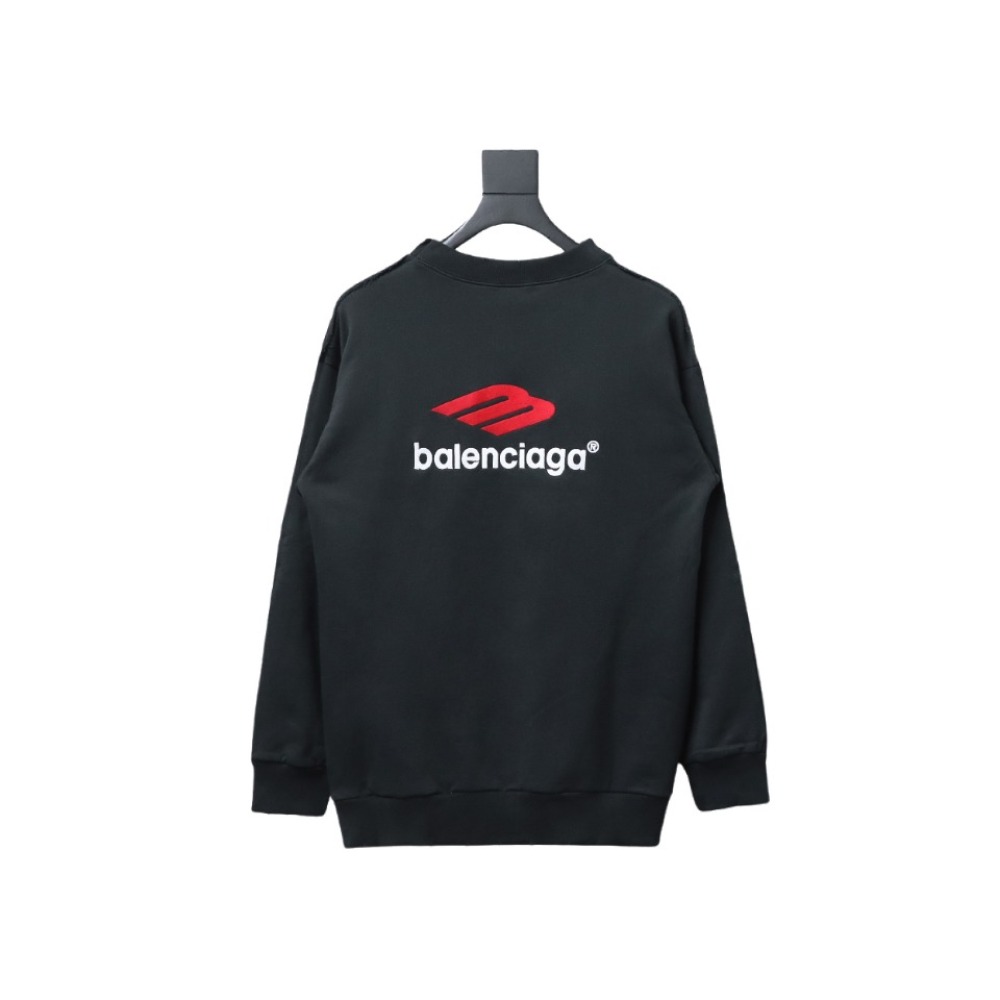  Balenciaga masking tape 3M embroidery front and back stitching round neck Hoodie