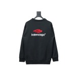  Balenciaga masking tape 3M embroidery front and back stitching round neck Hoodie