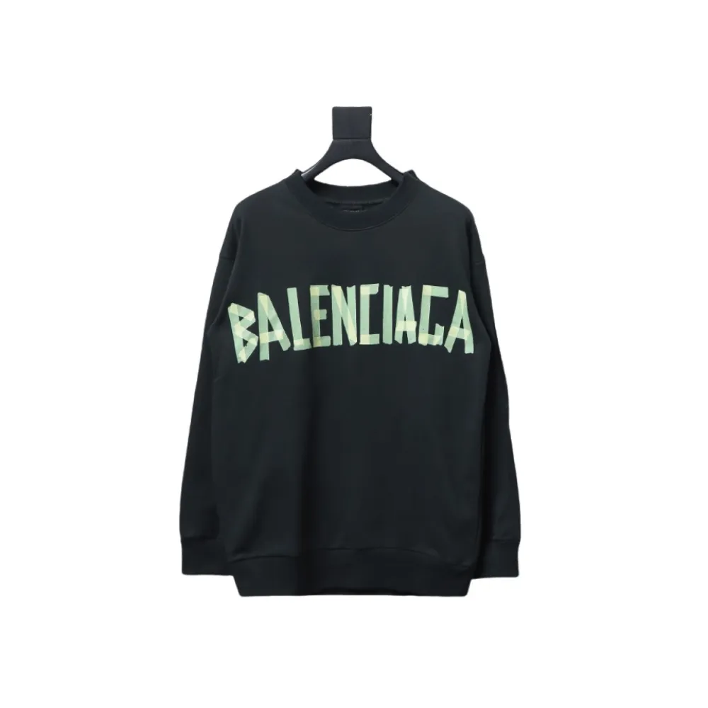 Balenciaga masking tape 3M embroidery front and back stitching round neck Hoodie