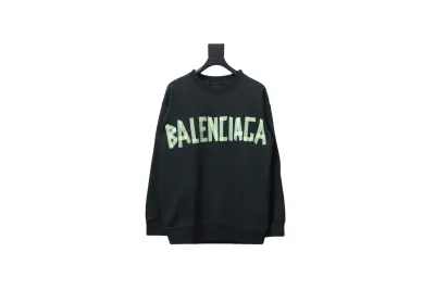 Balenciaga masking tape 3M embroidery front and back stitching round neck Hoodie 01