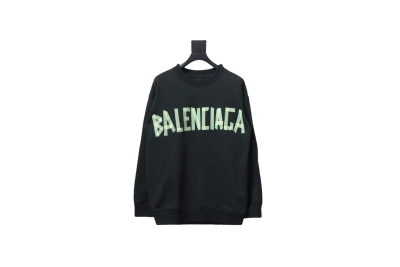 Balenciaga masking tape 3M embroidery front and back stitching round neck Hoodie 01