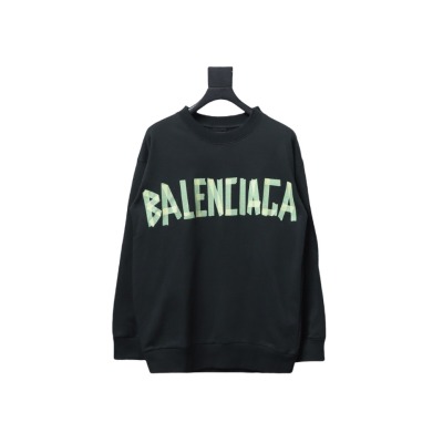  Balenciaga masking tape 3M embroidery front and back stitching round neck Hoodie 01