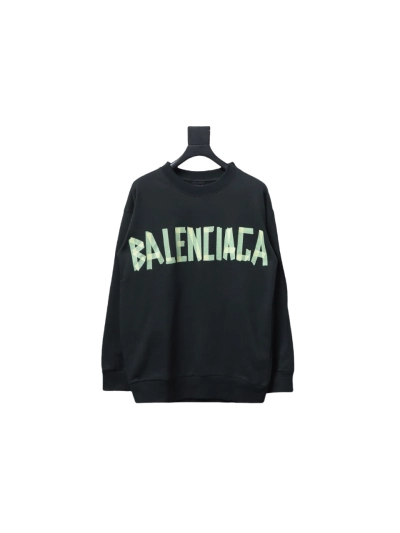 Balenciaga masking tape 3M embroidery front and back stitching round neck Hoodie 01