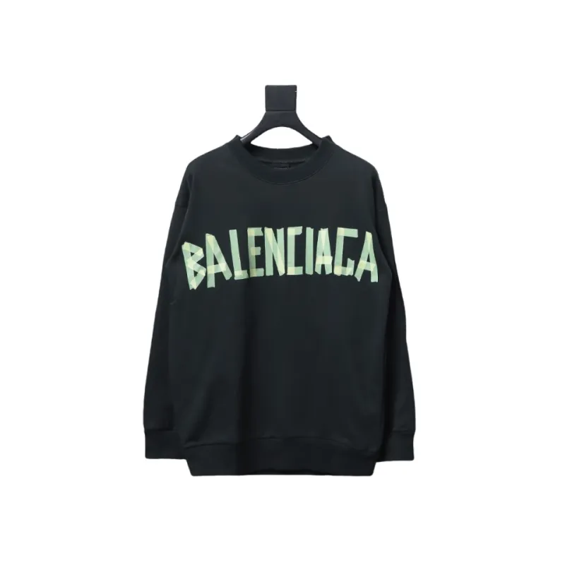 Balenciaga masking tape 3M embroidery front and back stitching round neck Hoodie