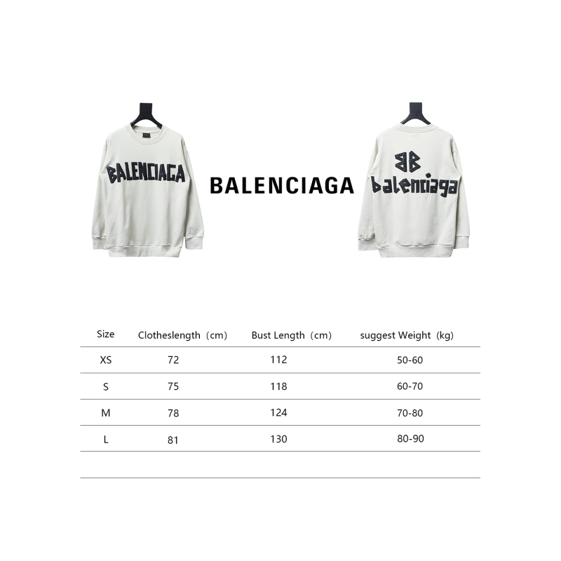  Balenciaga masking tape round neck Hoodie 2