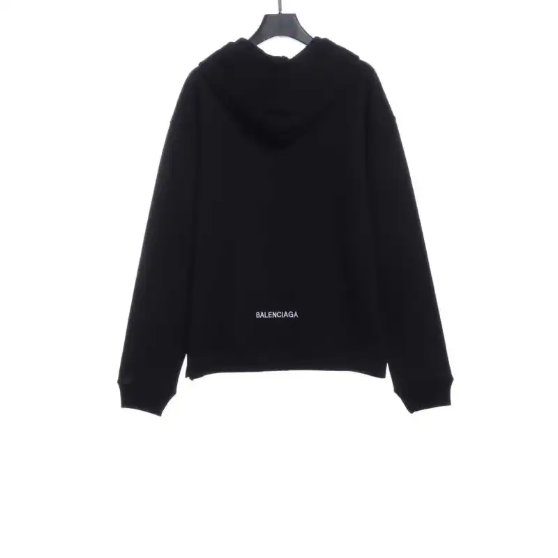  Balenciage back embroidered small LOGO zipper Hoodie