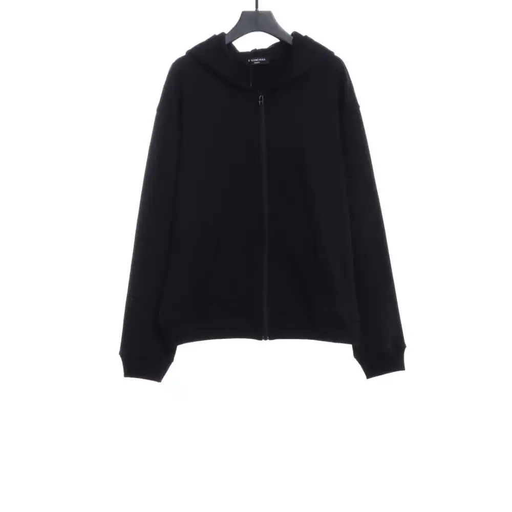  Balenciage back embroidered small LOGO zipper Hoodie