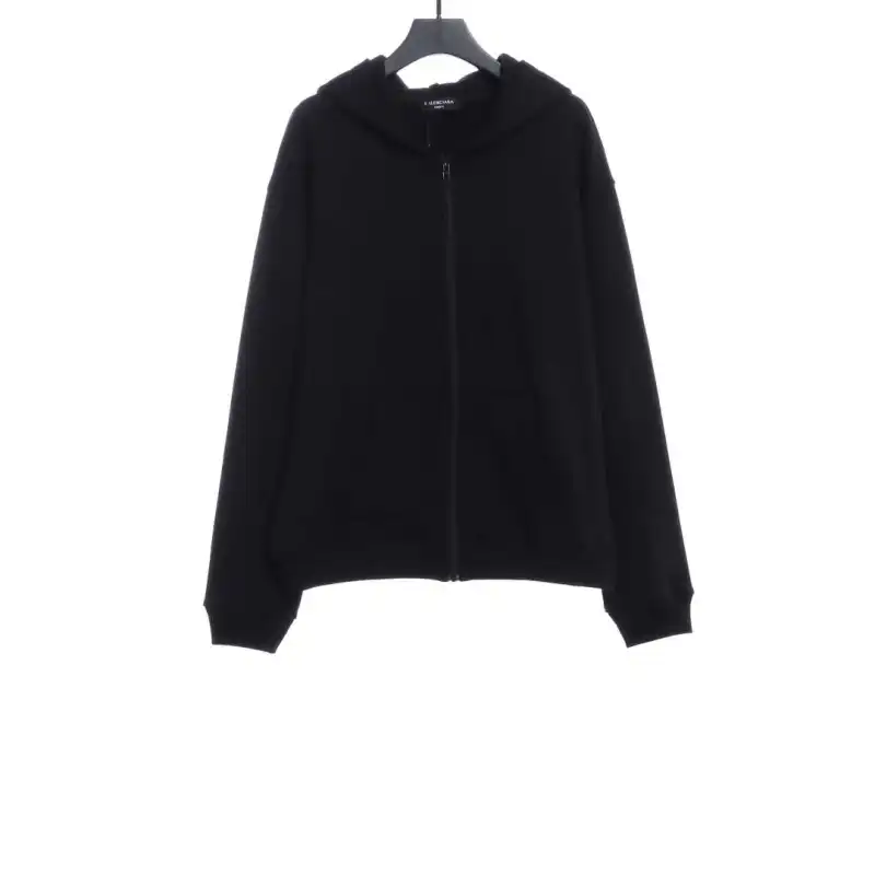  Balenciage back embroidered small LOGO zipper Hoodie