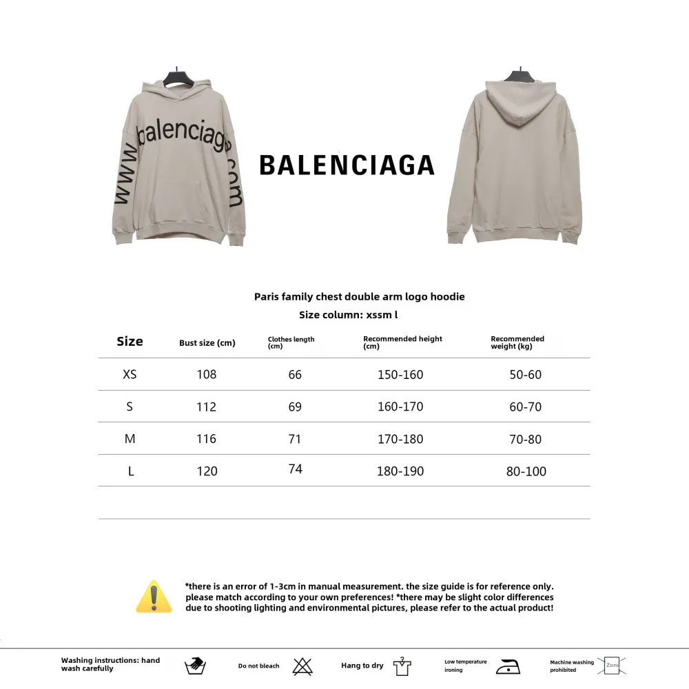  Balenciage chest double arm LOGO Hoodie 2