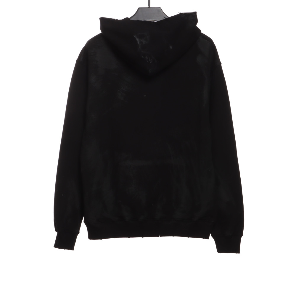  Balenciage co-branded Manchester United distressed washed embroidered Hoodie