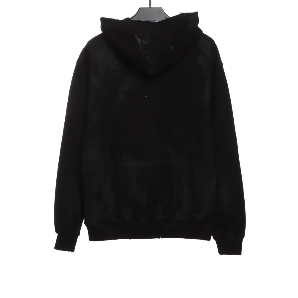 Balenciage co-branded Manchester United distressed washed embroidered Hoodie
