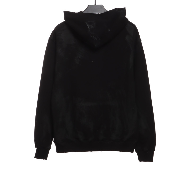  Balenciage co-branded Manchester United distressed washed embroidered Hoodie