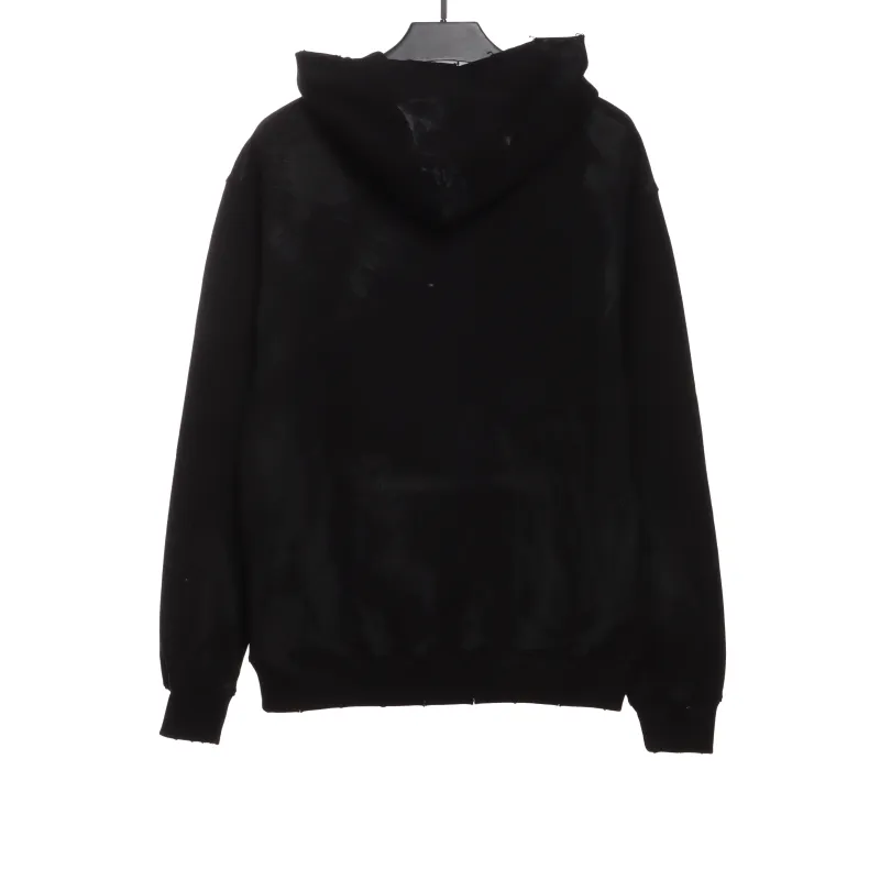  Balenciage co-branded Manchester United distressed washed embroidered Hoodie