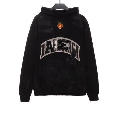 Balenciaga co-branded Manchester United distressed washed embroidered Hoodie 01