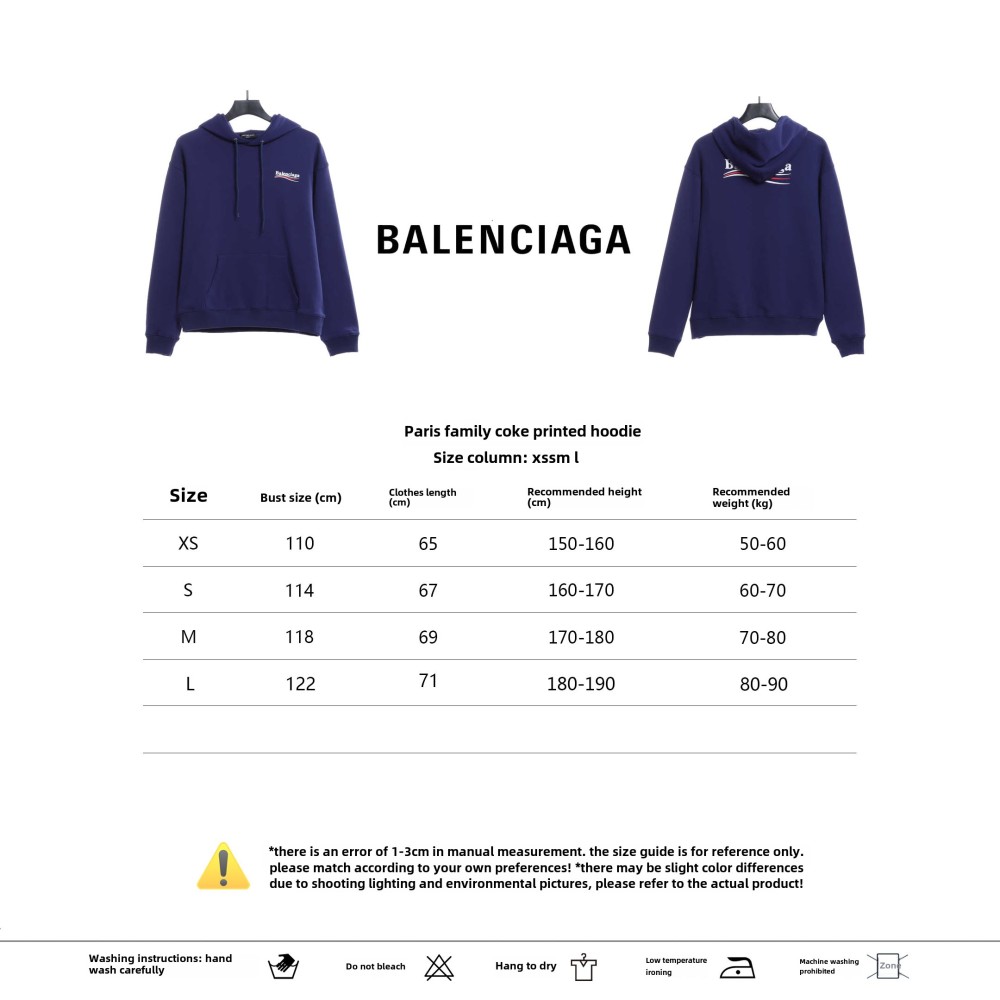  Balenciage coke print Hoodie Dark blue