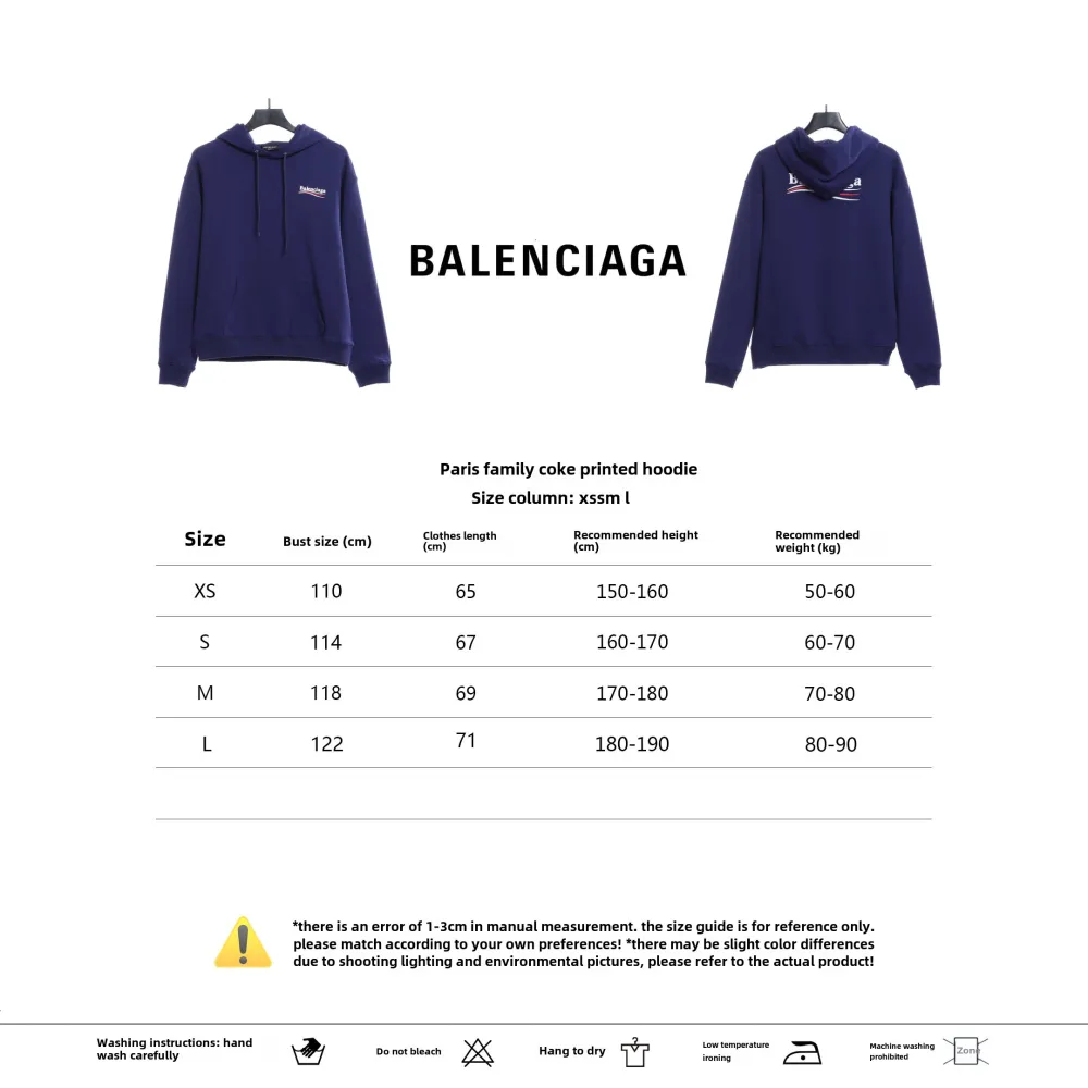  Balenciage coke print Hoodie Dark blue