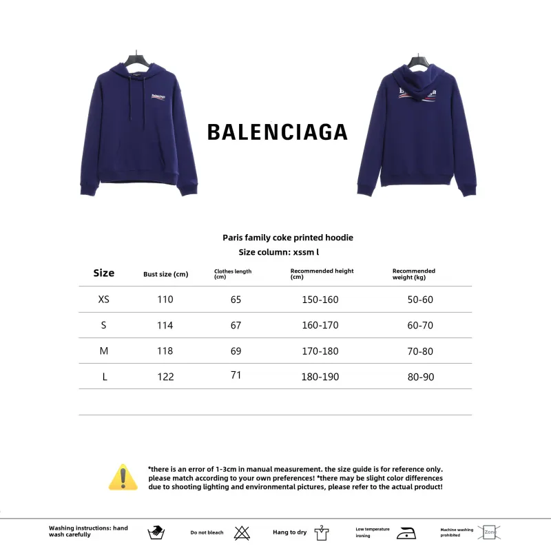  Balenciage coke print Hoodie Dark blue