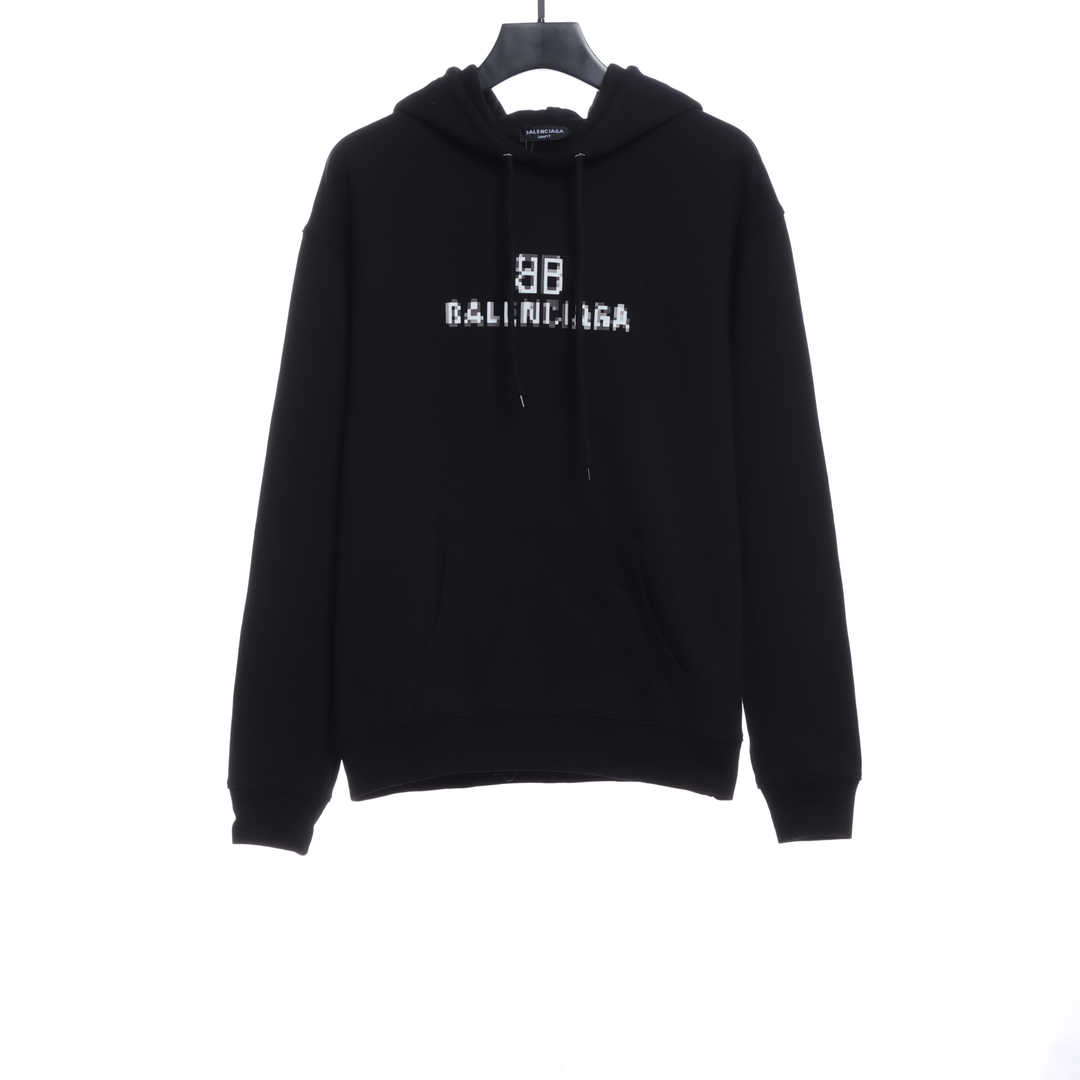 Balenciaga double B mosaic Hoodie black