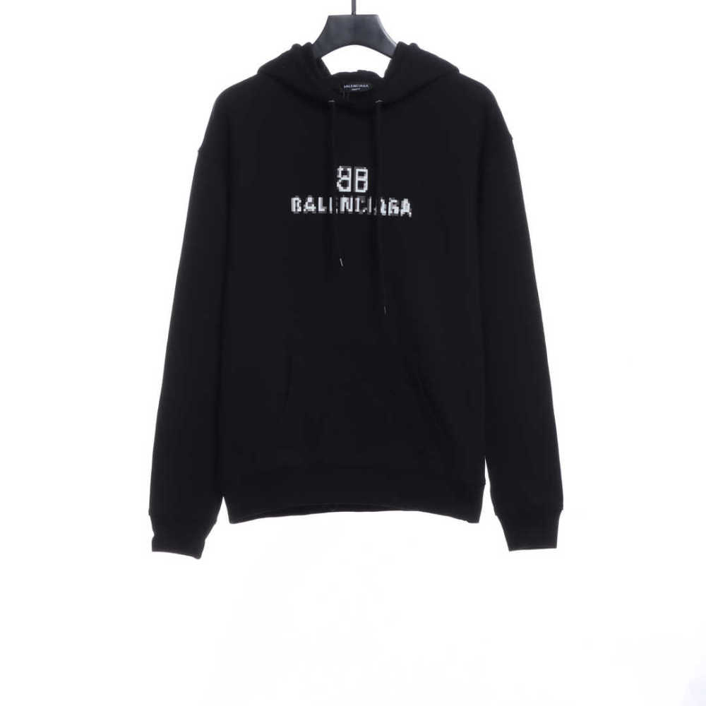  Balenciage double B mosaic Hoodie black
