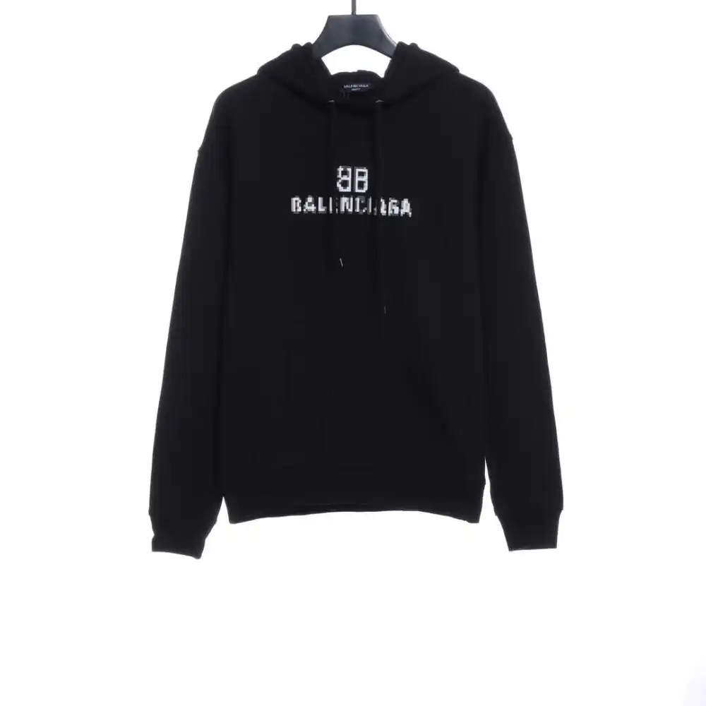  Balenciage double B mosaic Hoodie black