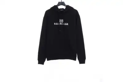 Balenciaga double B mosaic Hoodie black 01