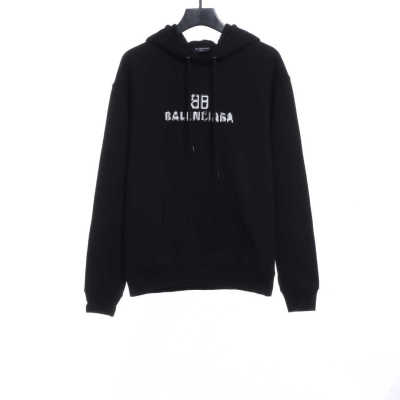 Balenciage double B mosaic Hoodie black 01