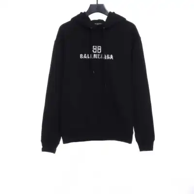  Balenciage double B mosaic Hoodie black 01