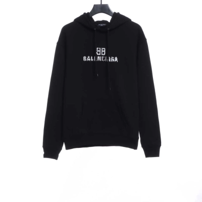 Balenciaga double B mosaic Hoodie black 01