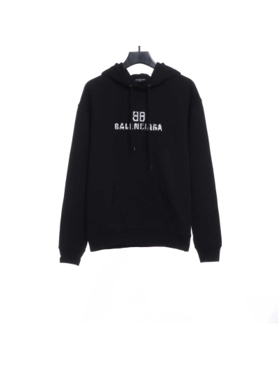 Balenciaga double B mosaic Hoodie black 01