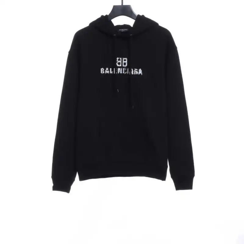  Balenciage double B mosaic Hoodie black