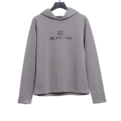 Balenciaga double B mosaic Hoodie gray 01