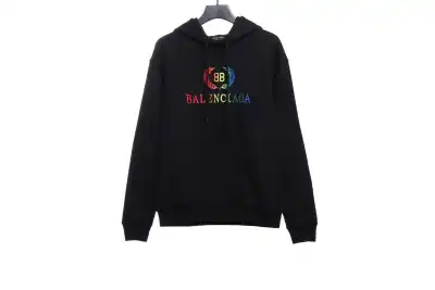 Balenciaga rainbow wheat ear Hoodie black 01