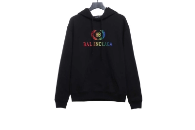 Balenciaga rainbow wheat ear Hoodie black 01