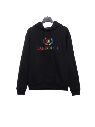 Balenciaga rainbow wheat ear Hoodie black 01