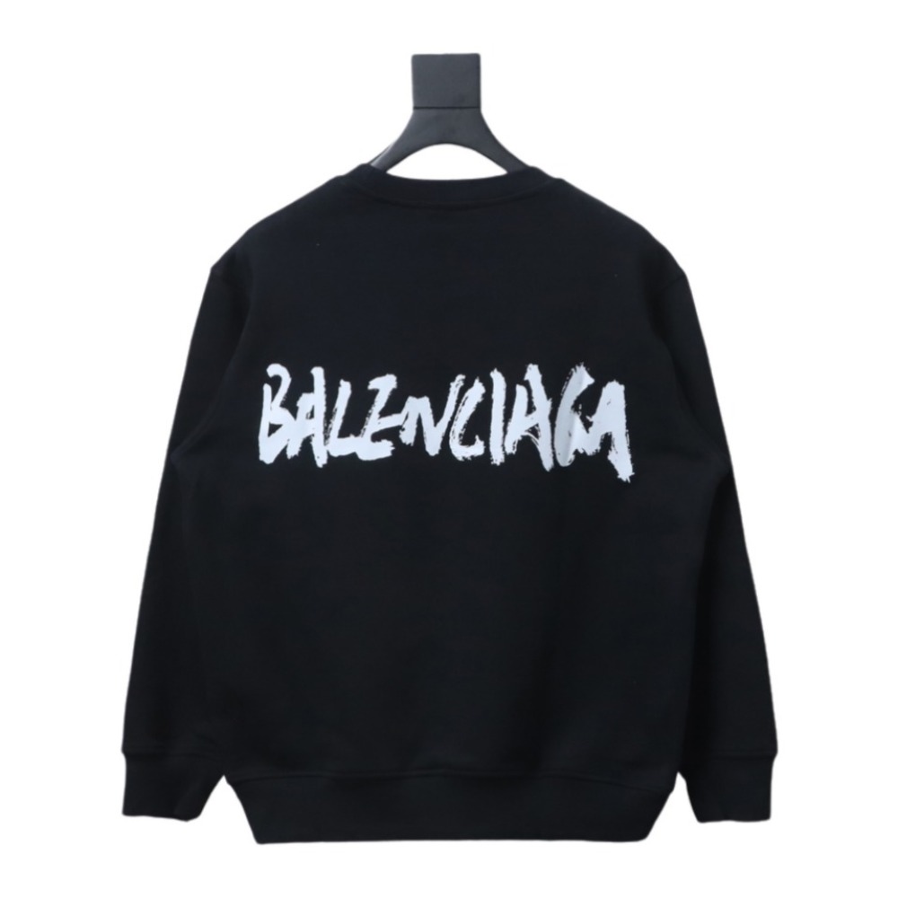 Gucci x Balenciaga Joint 24SS Graffiti Lettering Printing Crew Neck Hoodie 1