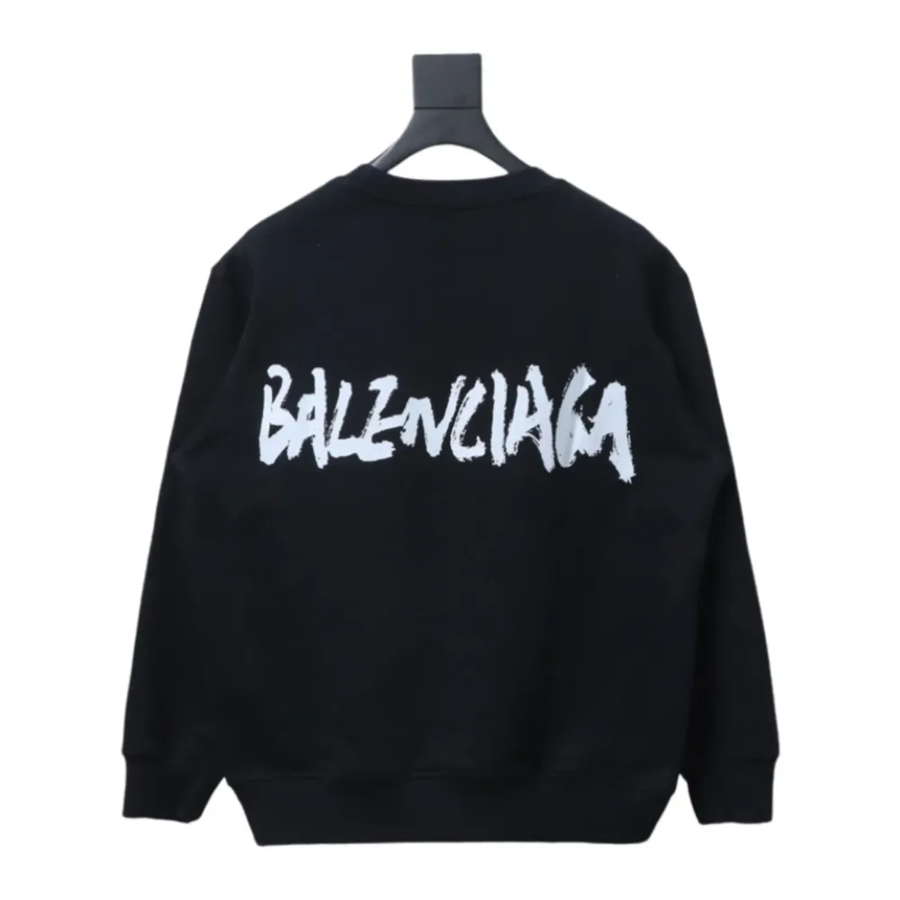 Gucci x Balenciaga Joint 24SS Graffiti Lettering Printing Crew Neck Hoodie 1