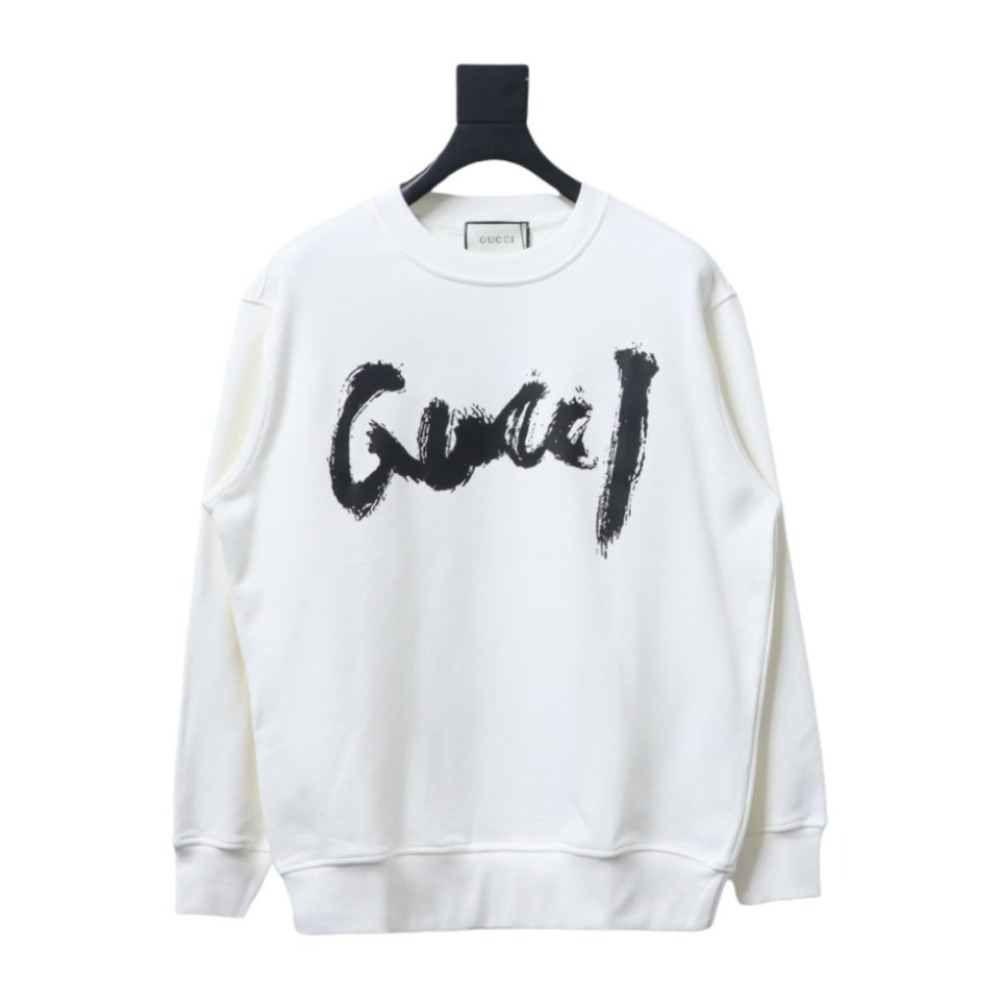  Gucci x Balenciaga Joint 24SS Graffiti Lettering Printing Crew Neck Hoodie 2