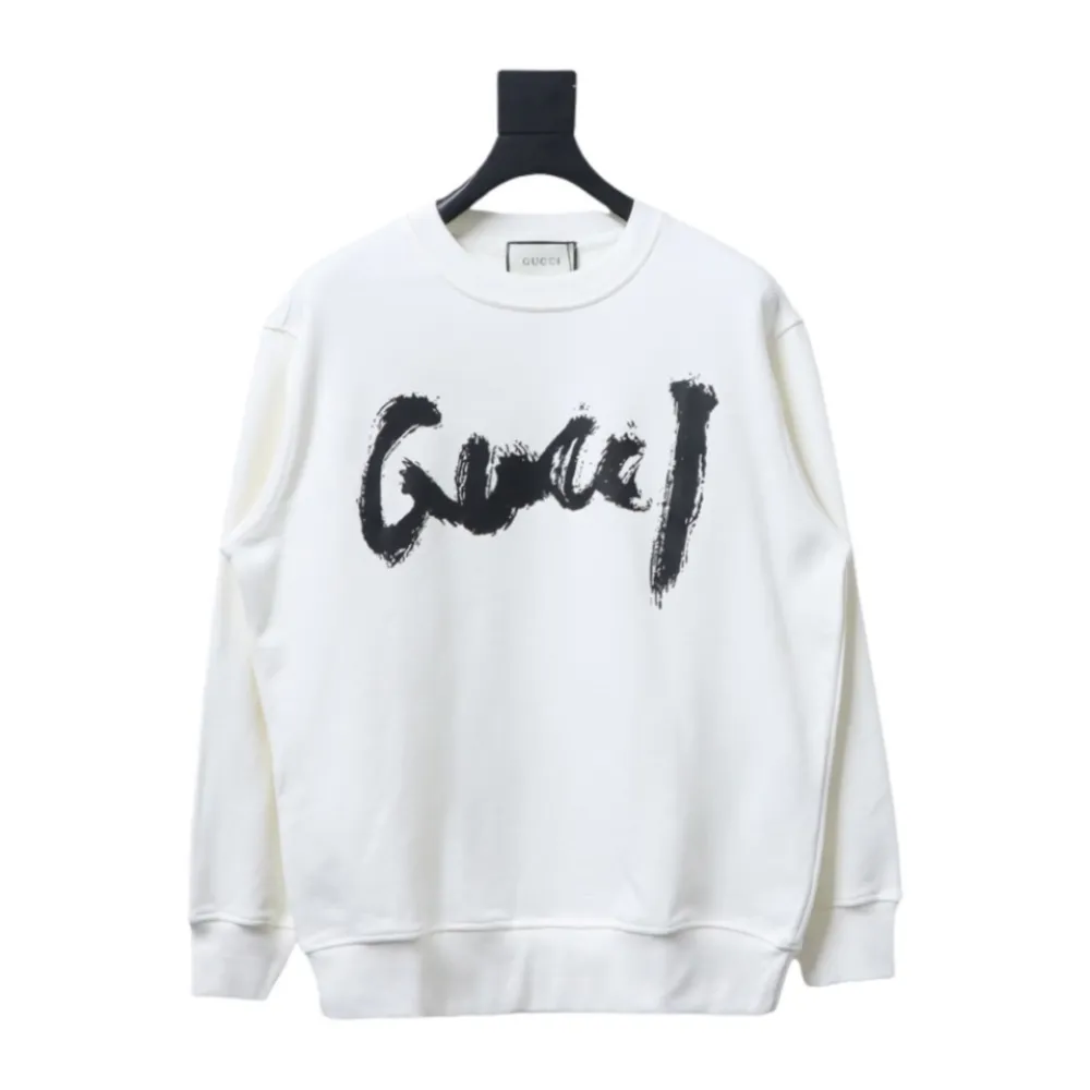 Gucci x Balenciaga Joint 24SS Graffiti Lettering Printing Crew Neck Hoodie 2