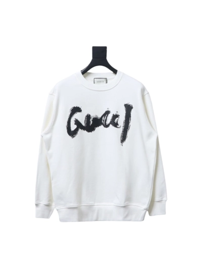 Gucci x Balenciaga Joint 24SS Graffiti Lettering Printing Crew Neck Hoodie 2 01