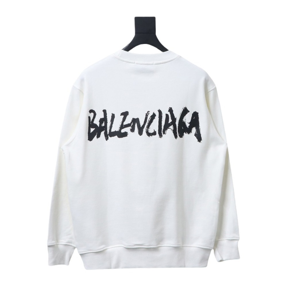  Gucci x Balenciaga Joint 24SS Graffiti Lettering Printing Crew Neck Hoodie 2