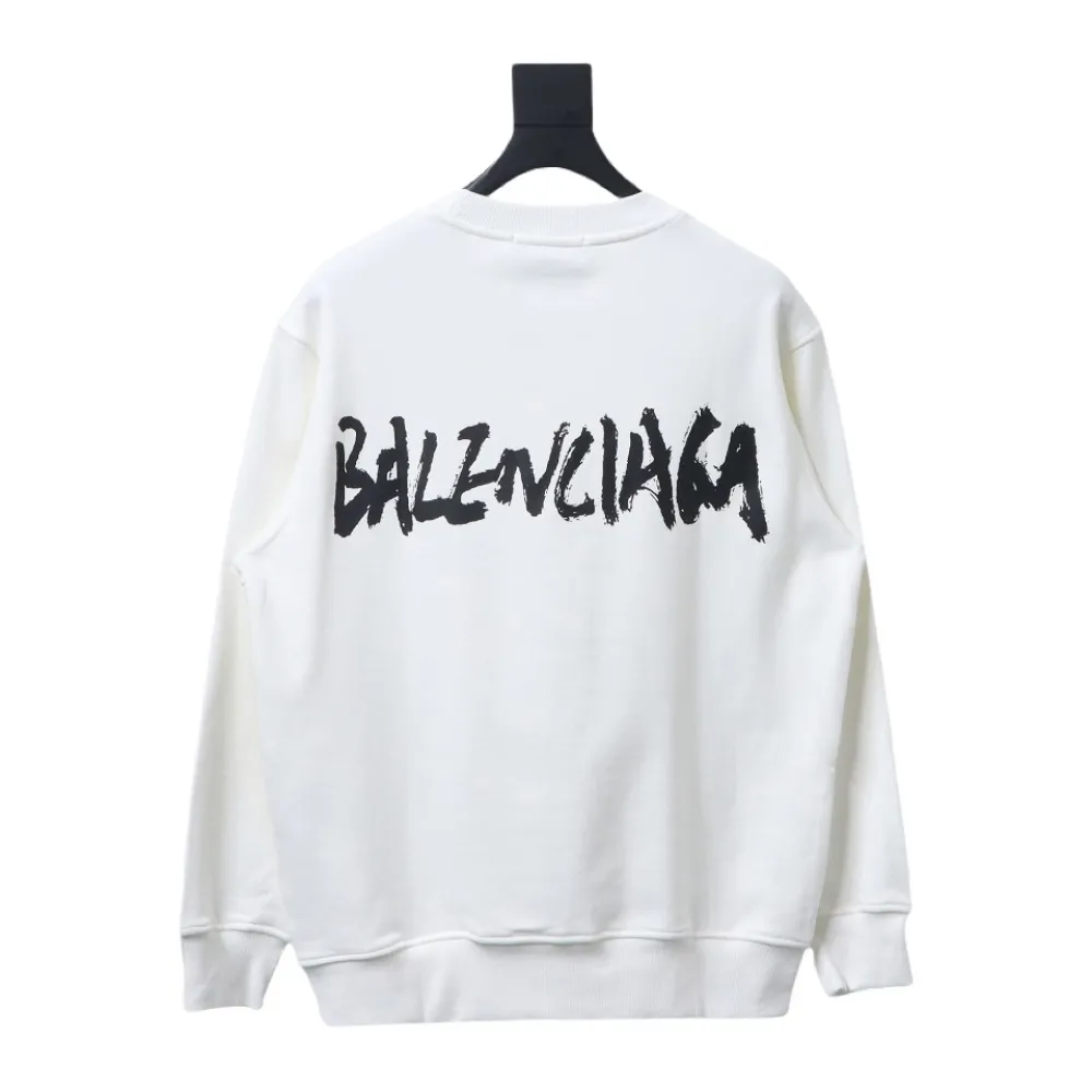 Gucci x Balenciaga Joint 24SS Graffiti Lettering Printing Crew Neck Hoodie 2
