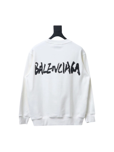 Gucci x Balenciaga Joint 24SS Graffiti Lettering Printing Crew Neck Hoodie 2 02