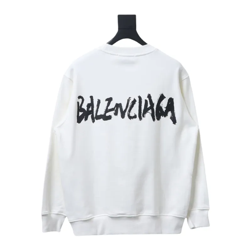 Gucci x Balenciaga Joint 24SS Graffiti Lettering Printing Crew Neck Hoodie 2