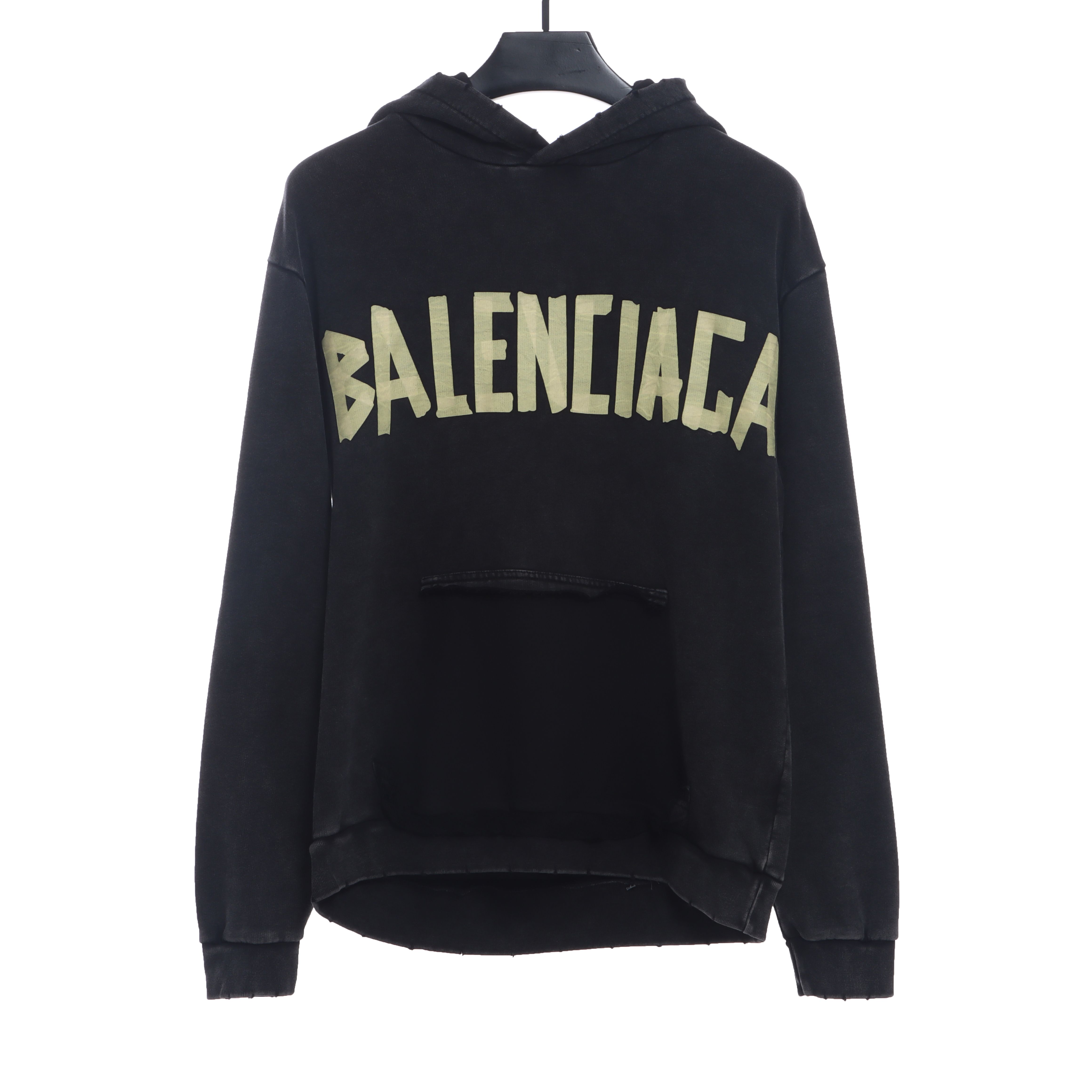 Balenciaga distressed damaged double B tape letter Hoodie