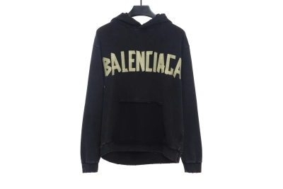 Balenciaga distressed damaged double B tape letter Hoodie 01