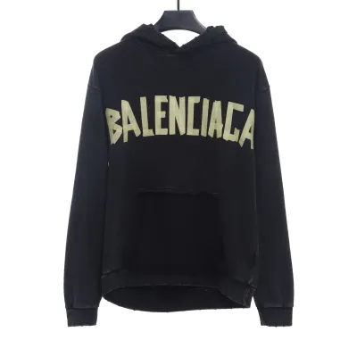  Balenciage distressed damaged double B tape letter Hoodie 01