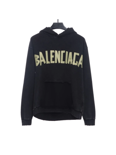 Balenciaga distressed damaged double B tape letter Hoodie 01