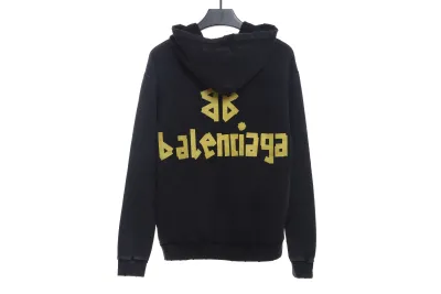 Balenciaga distressed damaged double B tape letter Hoodie 02