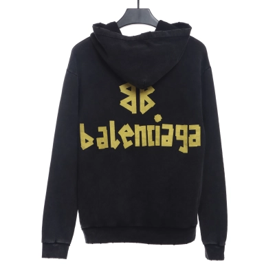 Balenciaga distressed damaged double B tape letter Hoodie 02