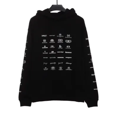  Balenciage classic full print logo Hoodie 1 01